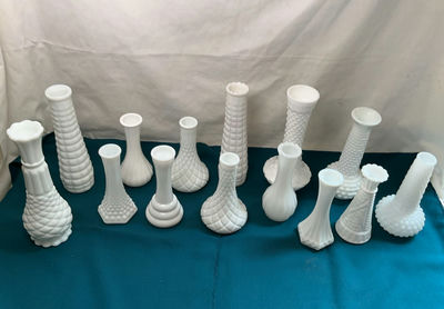 Milk Glass Vases - Image 1 of 4