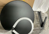6 White Plastic Bird Nest Chairs, NEW! And 5 Black Metal Tables, NEW! - thumbnail 4 of 6