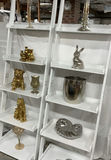 2 White IKEA Shelving, Silver & Gold Decor - thumbnail 1 of 6