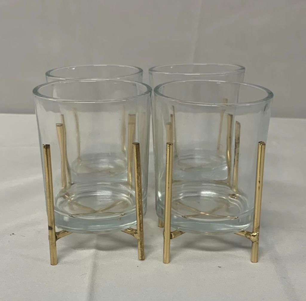 Copper And Brass Toned Candle Holders And Candles - image 4 of 8