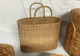 Assorted woven wicker baskets and bottle rack - thumbnail 3 of 7