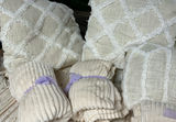Beige decorative pillows and matching throws - thumbnail 2 of 6