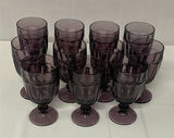 Set of 11 Purple Glass Stemmed Goblets - thumbnail 1 of 4