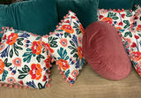 Throw Rug And Pillows In Shades Of Teal And Peach - thumbnail 3 of 5