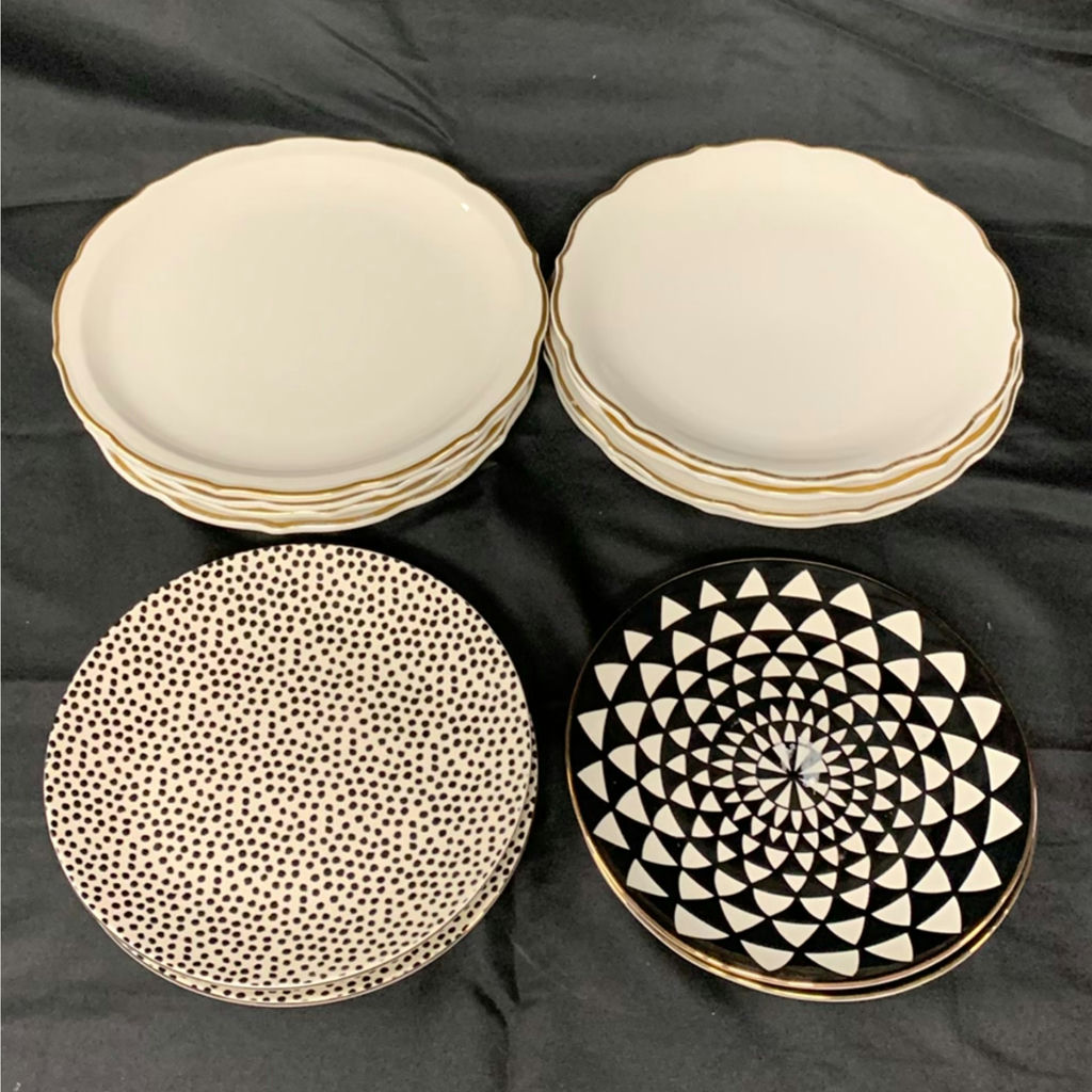Black, White And Gold Dishes - image 1 of 7