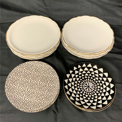 Black, White And Gold Dishes - Image 1 of 7