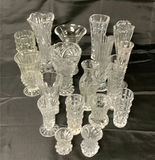 18 Clear Cut Glass Vases - thumbnail 1 of 7