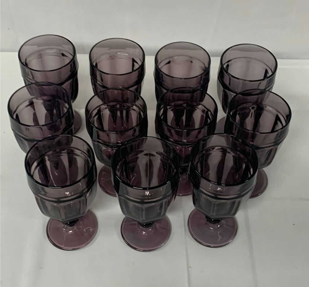 Set of 11 Purple Glass Stemmed Goblets - image 2 of 4