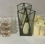 Copper And Brass Toned Candle Holders And Candles - thumbnail 2 of 8