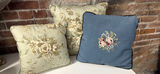 Vintage home décor collection: pillows, picture frames, crates, plate, mirror, and books - thumbnail 8 of 9
