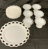 Milk Glass Cake And Ice Cream Set - thumbnail 1 of 4