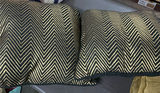 Beige tufted cushions with chevron pillows and orange candle holder - thumbnail 4 of 4