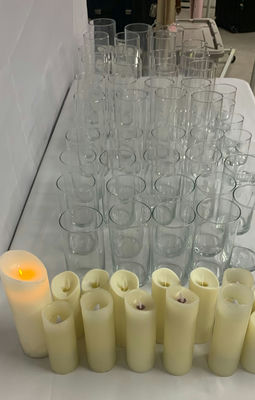 Clear Glass Vase Style Candle Holders - Image 1 of 5