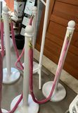 White Plastic Stanchions, Pink Velvet Ropes, White Wood Hat rack - thumbnail 2 of 4