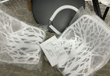 6 White Plastic Bird Nest Chairs, NEW! And 5 Black Metal Tables, NEW! - thumbnail 2 of 6