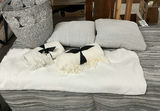 White and Gray Textile Set with Cushions, Throws, Rug, and Storage Basket - thumbnail 1 of 8