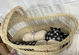 Baby Shower Decor, Wicker Bassinet - thumbnail 3 of 8