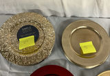 Gold-toned charger plates and assorted metal tableware - thumbnail 2 of 9