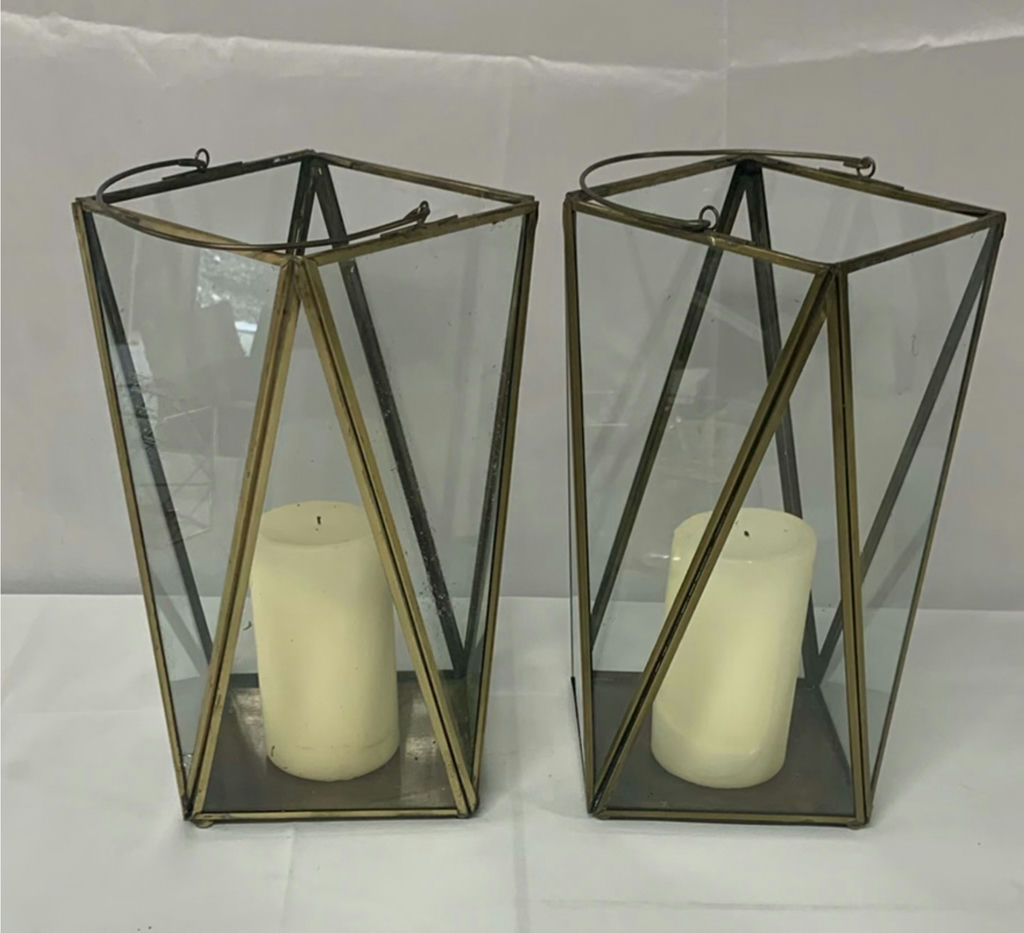 Copper And Brass Toned Candle Holders And Candles - image 6 of 8