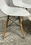 4 White Plastic Eiffel Chairs, Round Low Table - thumbnail 3 of 7