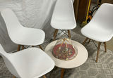 4 White Plastic Eiffel Chairs, Round Low Table - thumbnail 2 of 7
