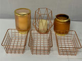 Copper Toned Baskets And Candle Holders - thumbnail 1 of 4