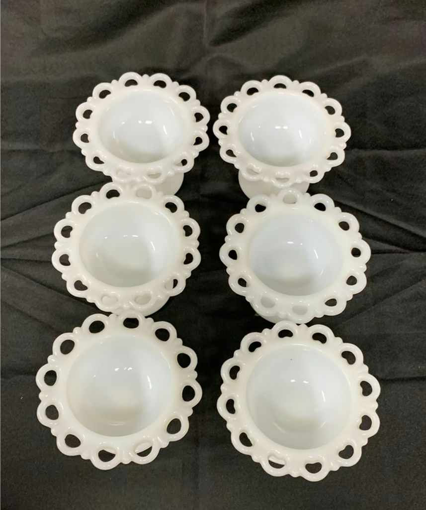 Milk Glass Cake And Ice Cream Set - image 2 of 4