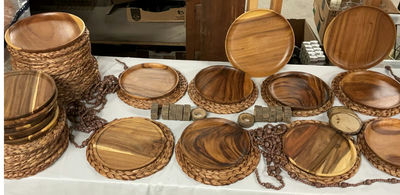 Natural Wooden Place Settings - Image 1 of 9