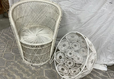 Vintage White Rattan Chair, Decor - Image 1 of 5