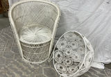 Vintage White Rattan Chair, Decor - thumbnail 1 of 5