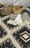 Kenyan Black & white Area Rug, Throw Blankets And Baskets - thumbnail 1 of 12