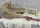 Baby Shower Decor, Wicker Bassinet - thumbnail 2 of 8