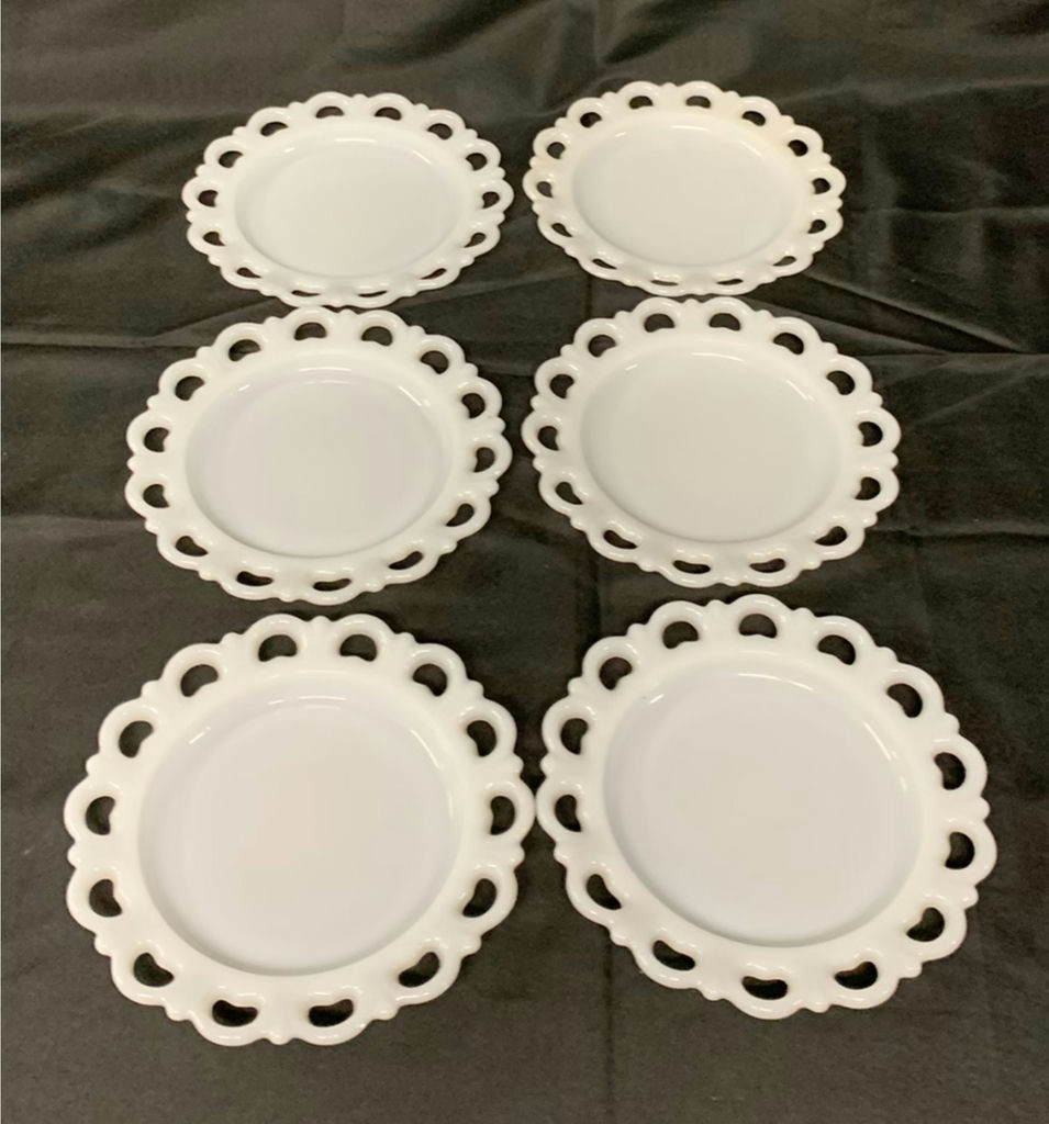 Milk Glass Cake And Ice Cream Set - image 4 of 4