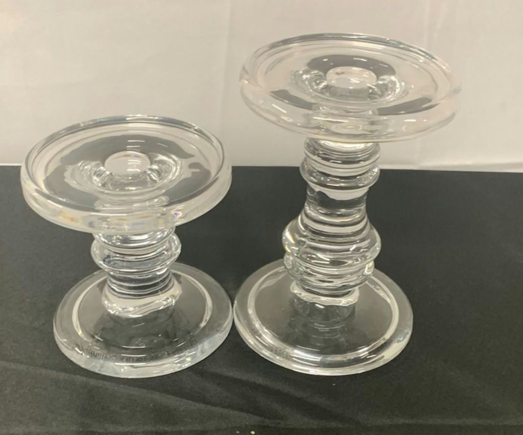 Clear Glass Taper Candle Holders And Candles - image 7 of 7