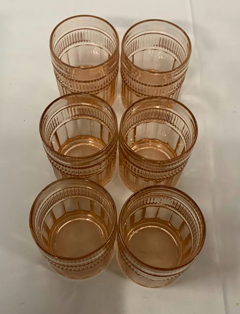 Vintage Pink Tinted Glass Goblets and Tumblers Set - image 3 of 8