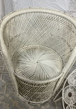 Vintage White Rattan Chair, Decor - thumbnail 2 of 5