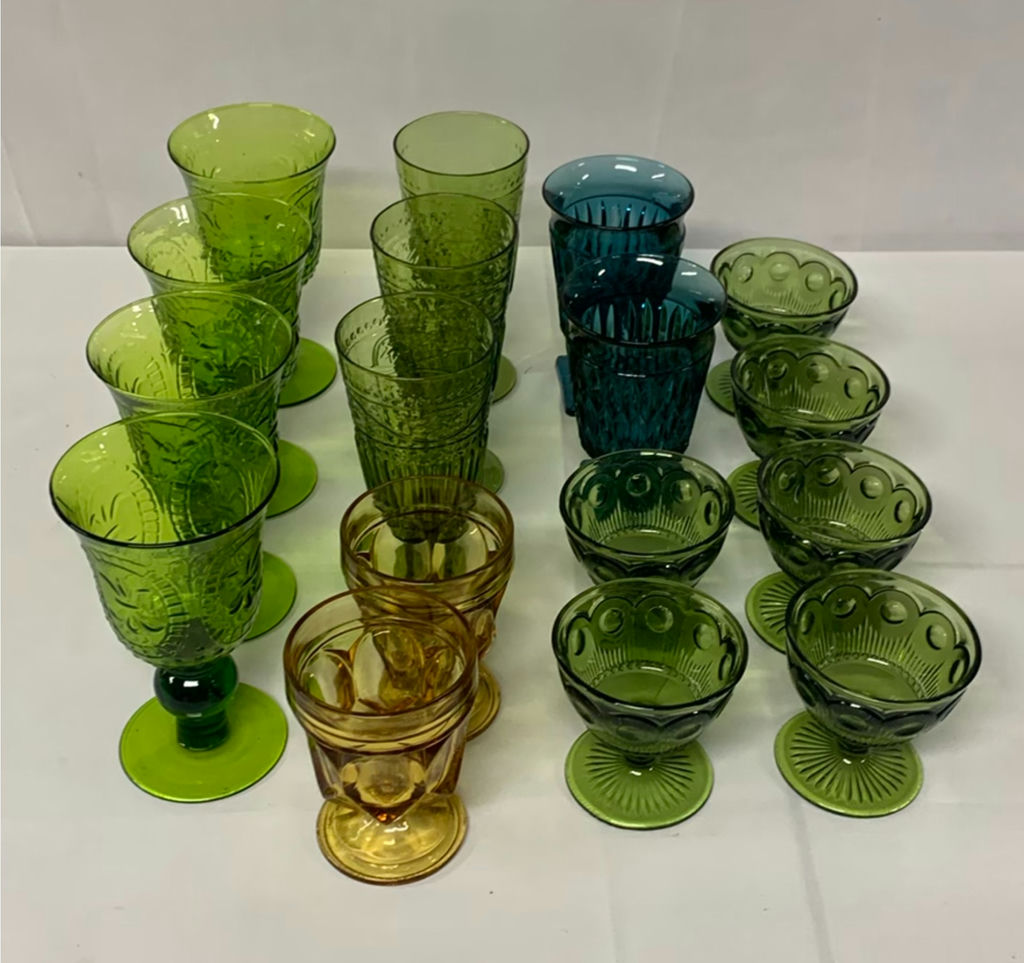 Assorted Colored Glass Goblets and Dessert Cups - image 1 of 7