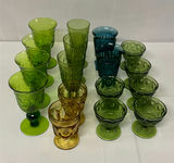 Assorted Colored Glass Goblets and Dessert Cups - thumbnail 1 of 7