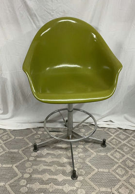 MCM Olive Cosco swivel stool, 2 leopard doormats - Image 1 of 6