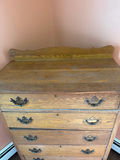 Vintage Oak Tall Chest of Drawers - thumbnail 3 of 3
