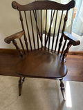Dark wooden Windsor-style armchair - thumbnail 1 of 2