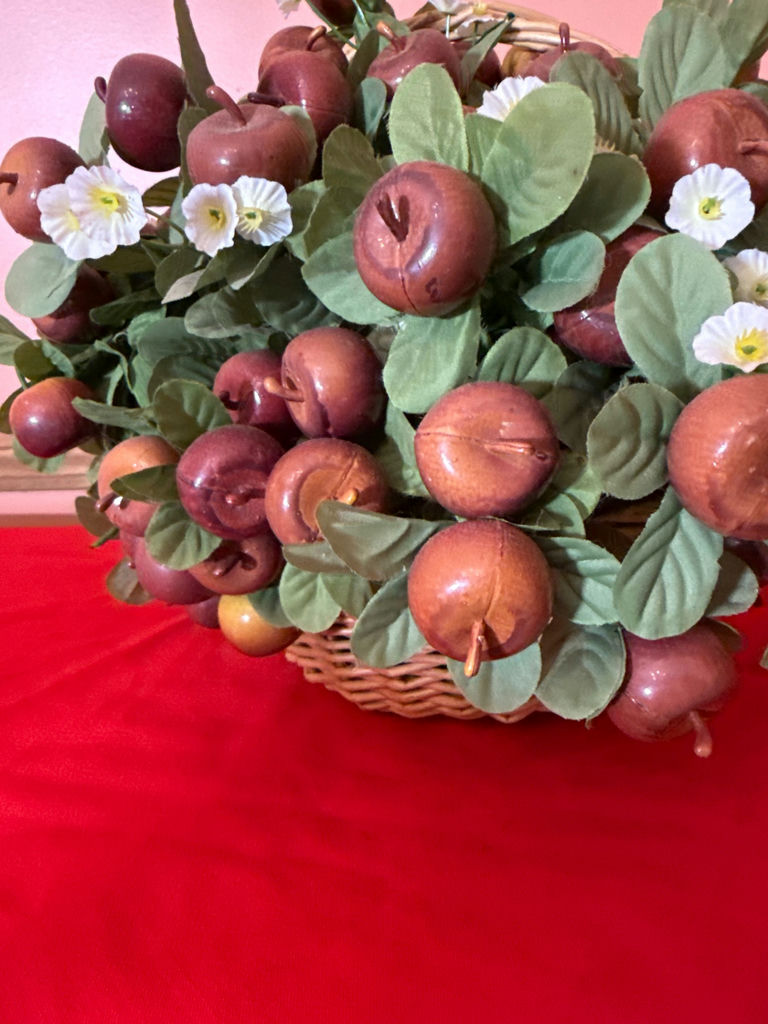 Artificial Apple Centerpiece in Wicker Basket - image 2 of 2