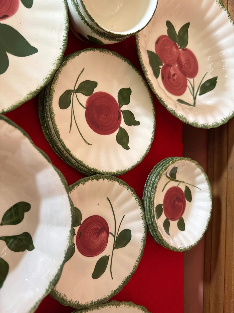 Blue Ridge hand-painted cherry motif dinnerware set - image 2 of 3