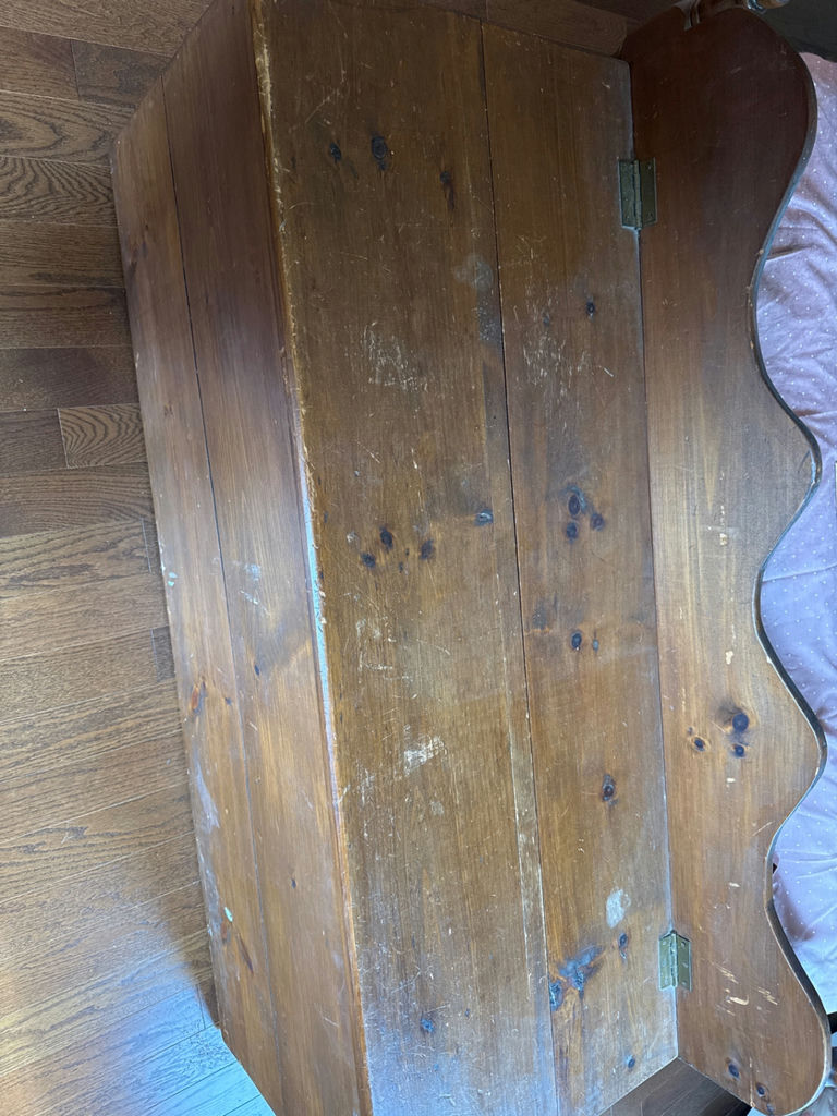 Wooden storage bench with hinged lid - image 3 of 4