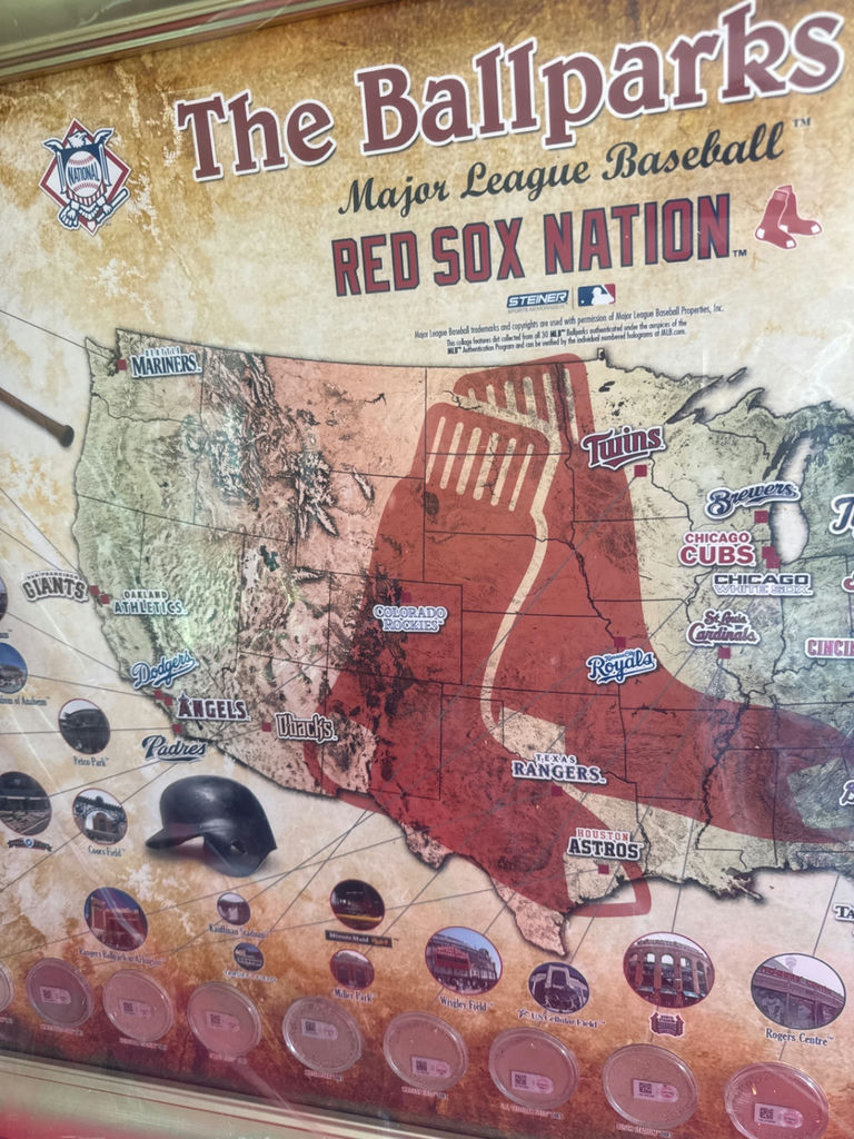 Framed Boston Red Sox Ballparks Map Collage with Commemorative Coins and Game-Used Dirt - image 3 of 5