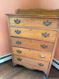 Vintage Oak Tall Chest of Drawers - thumbnail 2 of 3