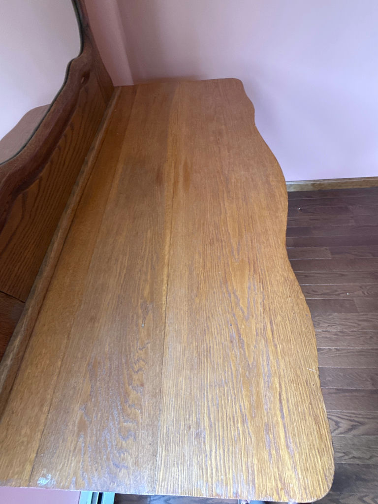 Wooden vanity dresser with mirror - image 3 of 3