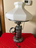 Vintage oil lamp with white shade - thumbnail 1 of 2