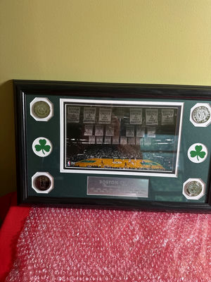 Boston Celtics Championship Framed Memorabilia Display - Image 1 of 4