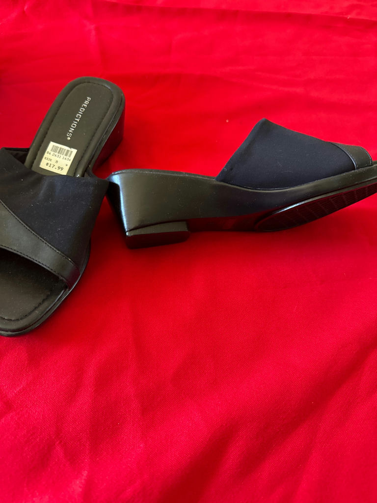 Beige Metallic Pumps and Black Slide Sandals with Copper Fit Box - image 4 of 4
